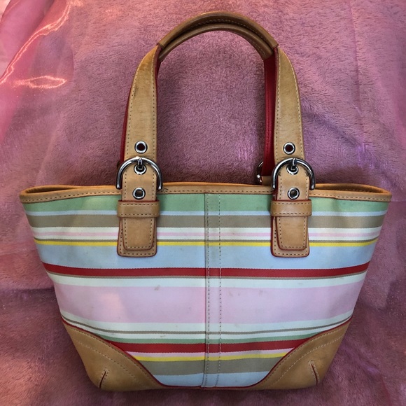 Striped Coach purse - Picture 1 of 7